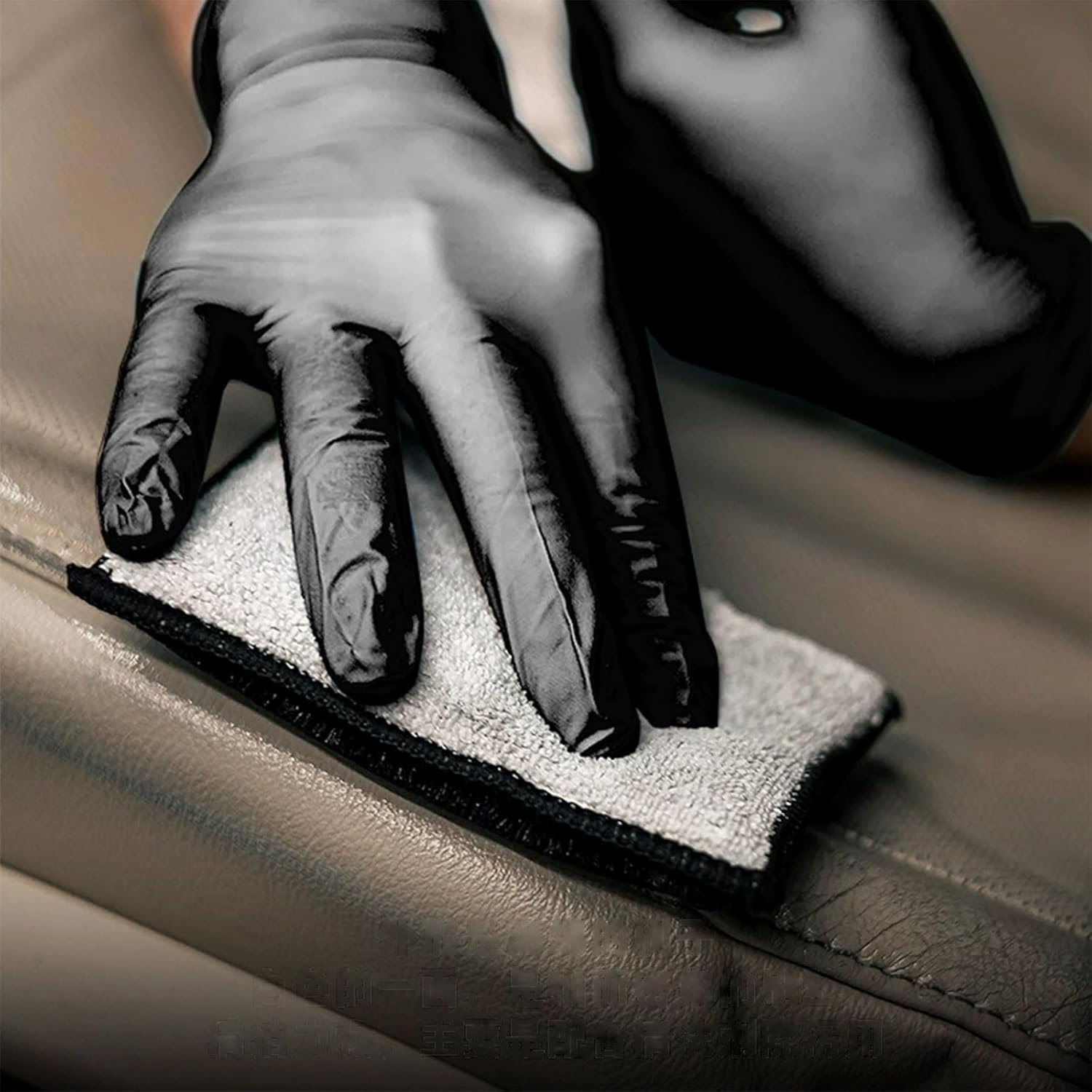 Microfiber Car Interior Scrubbing Sponges, 5 X 3 Inch, Reusable Auto Detailing Pads for Leather, Plastic, Vinyl Upholstery, 2 Pieces, Grey and White image number 1