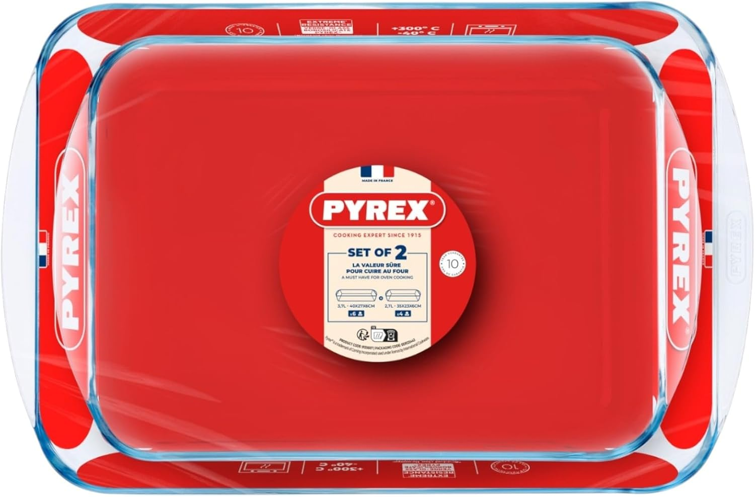 Pyrex Let'S Share Rectangular Roaster Set of 2 &ndash; Borosilicate Glass &ndash; Oven to Table Serving &ndash; Extreme Temperature & Thermal Shock Resistant image number 5