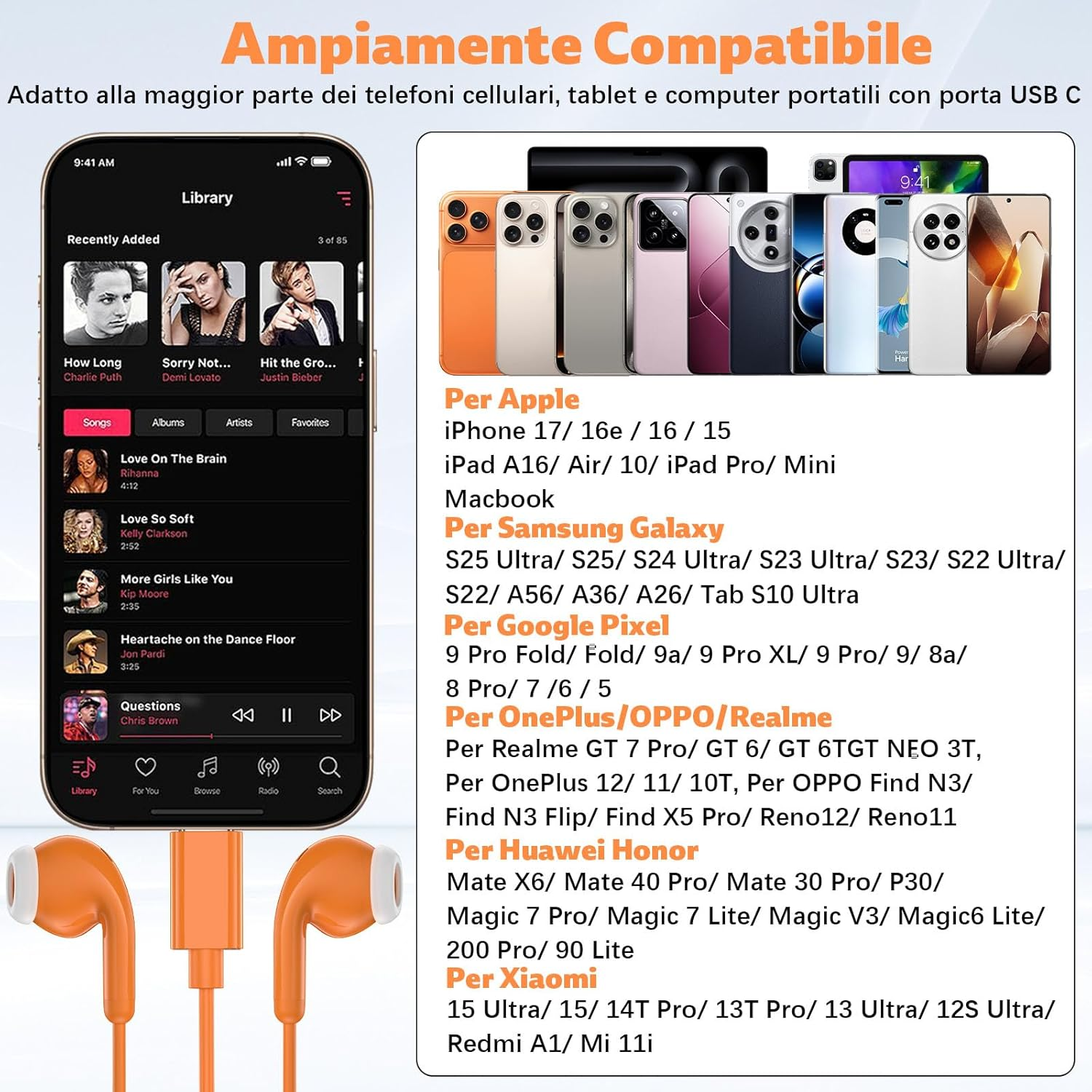 USB C Headphones for Samsung S25 Ultra S24 S23 S22 A56 Type C In-Ear Headphones with Cable Hifi Stereo Earphones with Microphone and Volume Control for Iphone 17 Pro Max 16 15 plus Ipad for Google image number 3