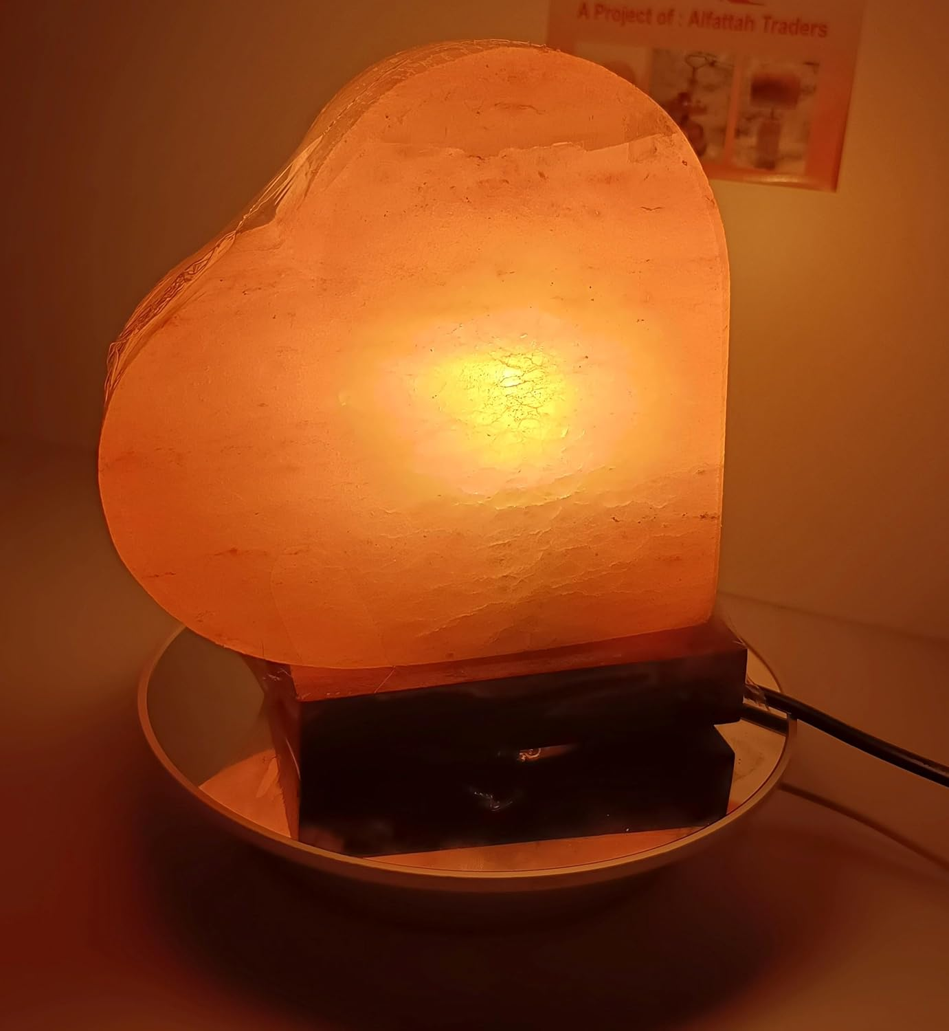 3-4 KG Premium Natural Heart Salt Lamp 100% Authentic, Handcrafted from the Foothills of the Himalayas Beautifully Hand Craft Heart Shape Lamp image number 3