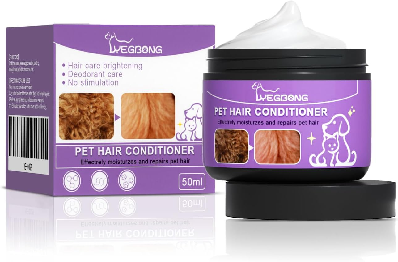 Hair Conditioner for Dogs,Pet Hair Conditioner,Natural Coat Conditioner for Pet Grooming,Gentle Moisturize Skin Dog Skim Cream,Pet Hair Conditioner Makes Hair Fluffy image number 5