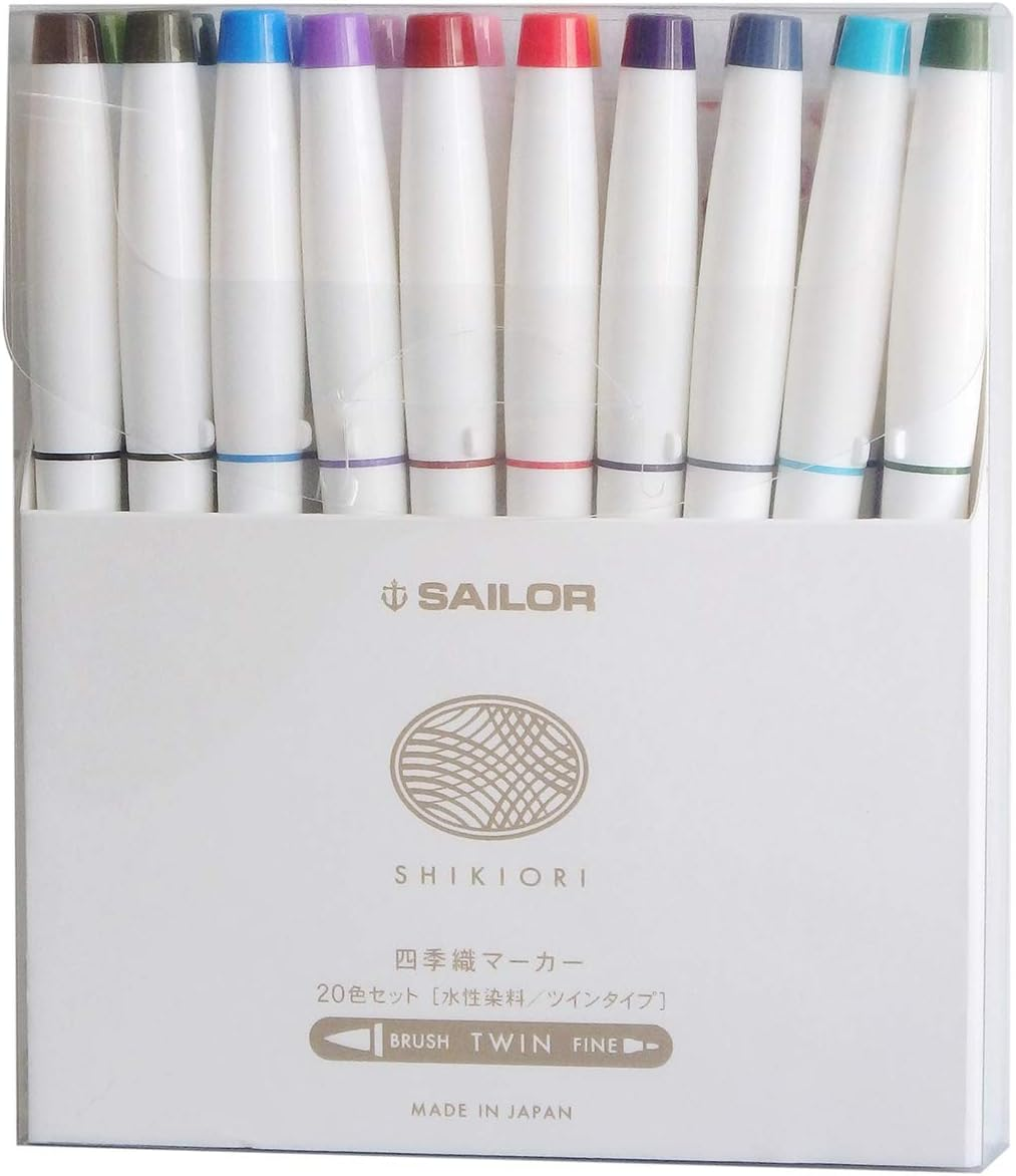 Sailor SHIKIORI Marker, 20 Colors Set (25-5400-000), White image number 1