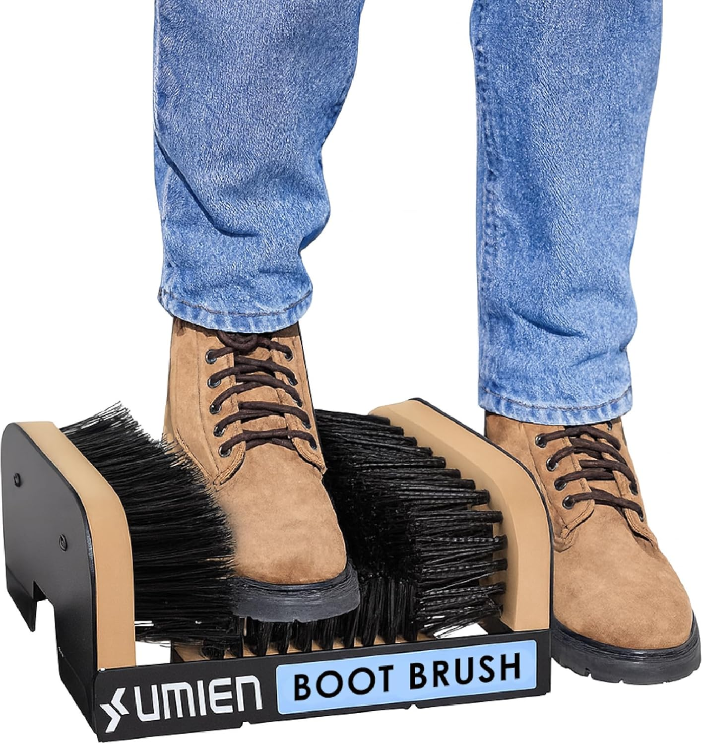 Umien Boot Scraper Brush Outdoor - Deluxe Folding Boot Cleaner Scrubber Indoor and Outdoor Use - Easy to Use for Children & Adults - New 2022 Design (Boot Scraper with Flaps) image number 3