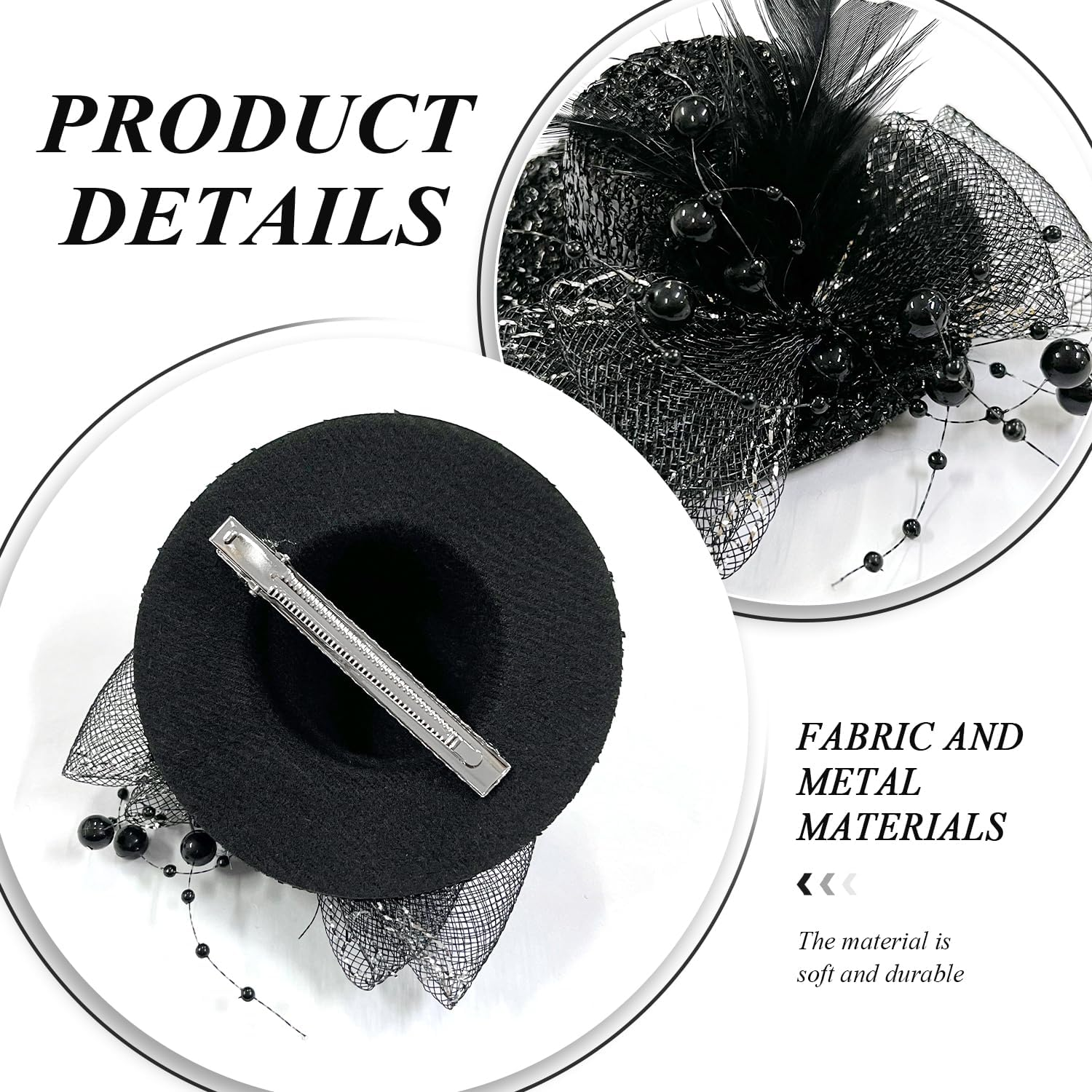 Set of 4 Hat Styling Hairpins, Creative Hair Pins, Decorative Hair Pins with Party, Hair Styling Accessories, Retro Hairpins. image number 1