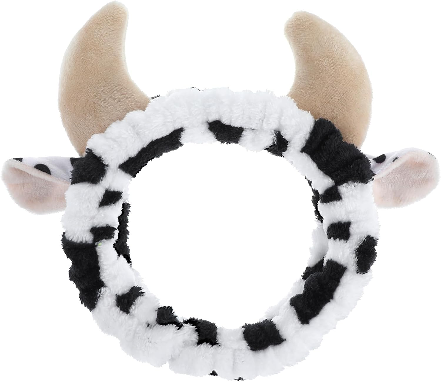 Make-Up Hairband Plush Cow Print Face Wash Hair Bands Flannel Headband Cosmetic Elastic Hair Band for Washing Shower Sports Beauty Skin Care Spa for Women Girls image number 3
