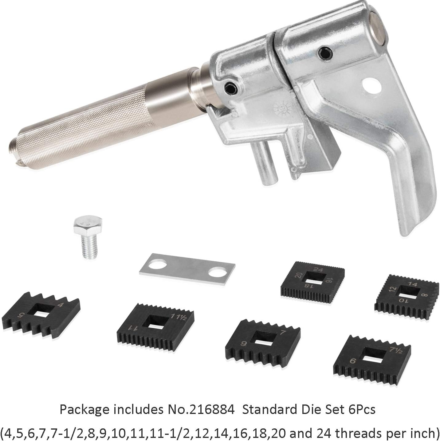 E-Cowlboy 7402 Universal outside Thread Chaser Repair Tool for 1-1/4&rdquo; to 5&rdquo; O.D. with 216884 Standard Thread 6 Dies Set image number 1