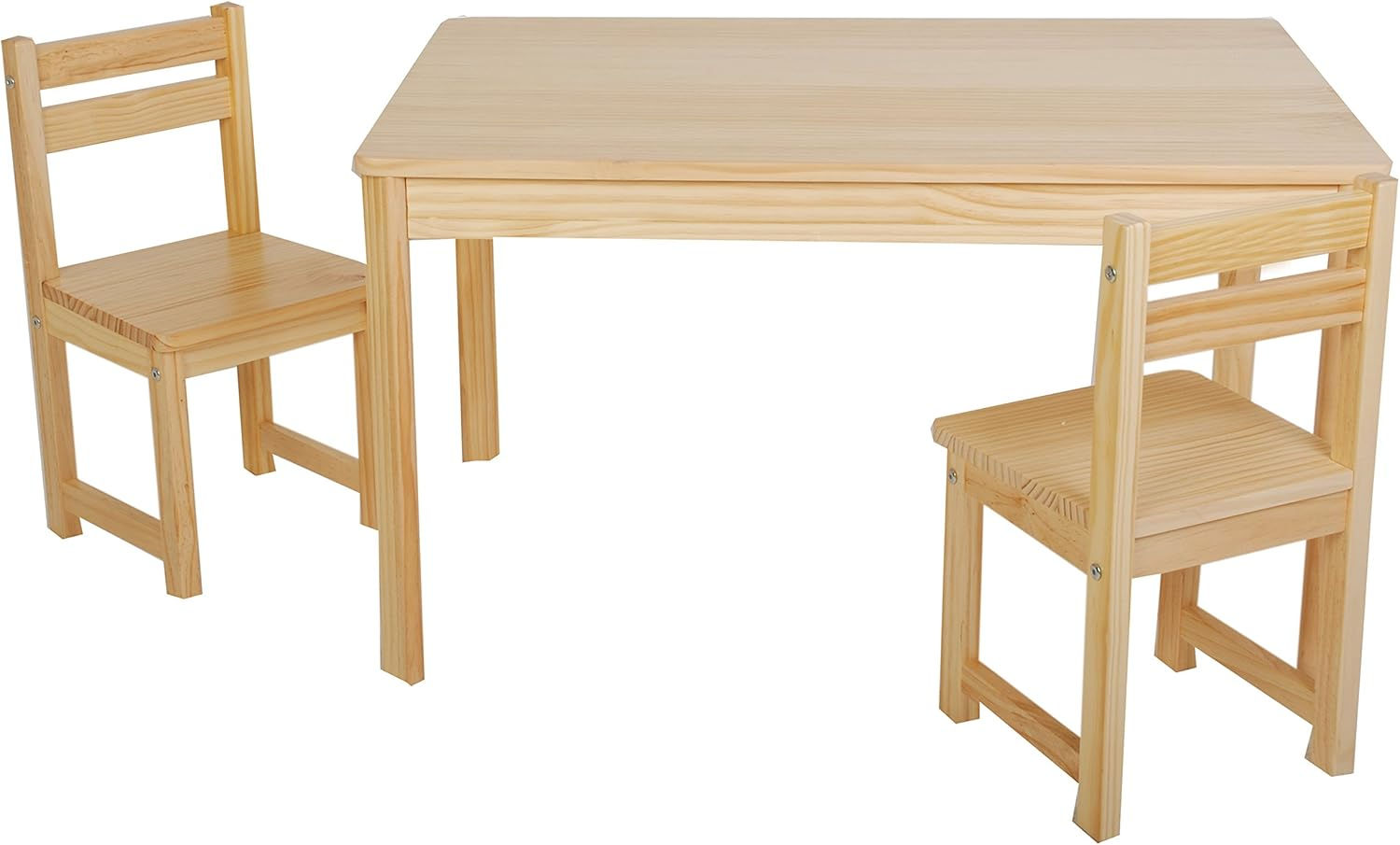 Tikk Tokk Little Boss Rectangle 3 Piece Timber Table & Chair Set, Natural