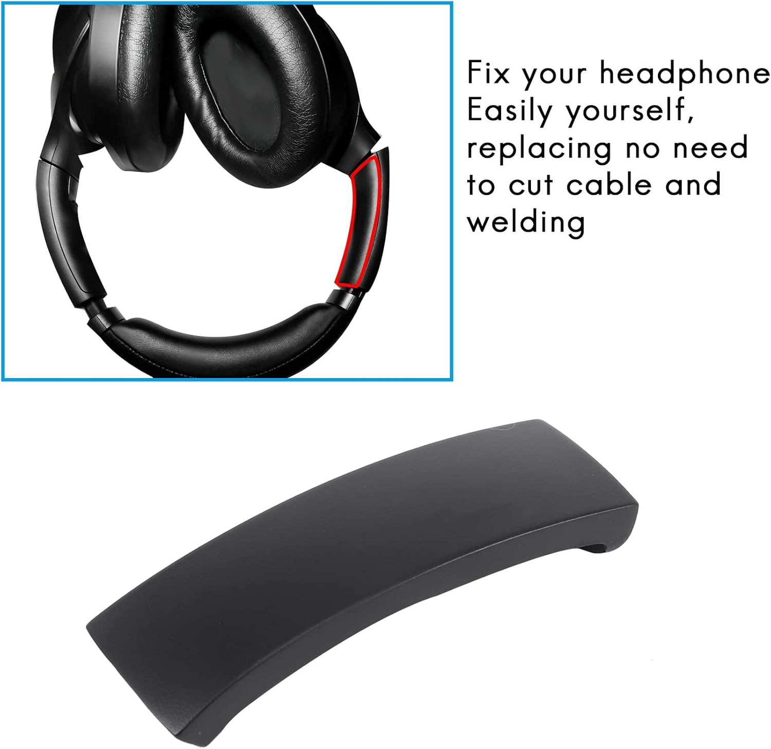 Headband Replacement for WH-1000XM3 XM3 Wireless Noise-Canceling Over-Ear Headphones Black image number 2
