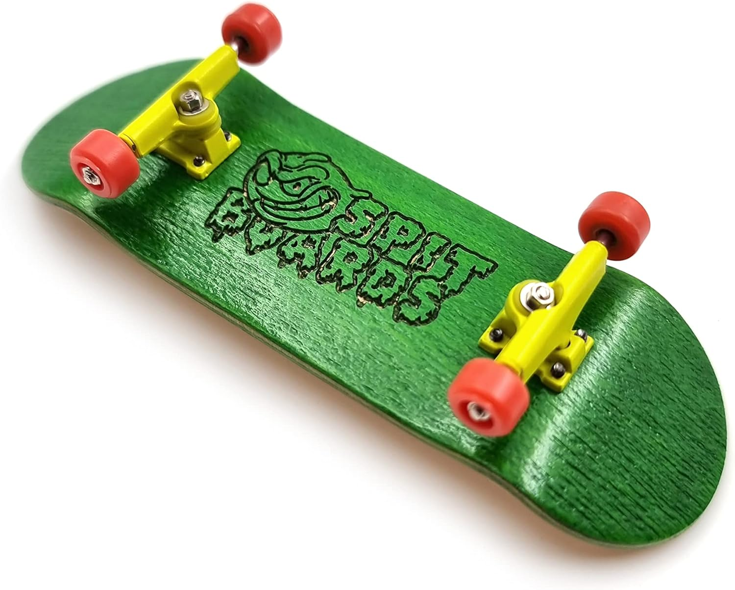 SPITBOARDS 32 Mm Fingerboard Complete Real Wood Set-Up (Pre-Assembled, 5-Layers), Trucks with Lock Nuts, Bearing Wheels, Foam Grip Tape,