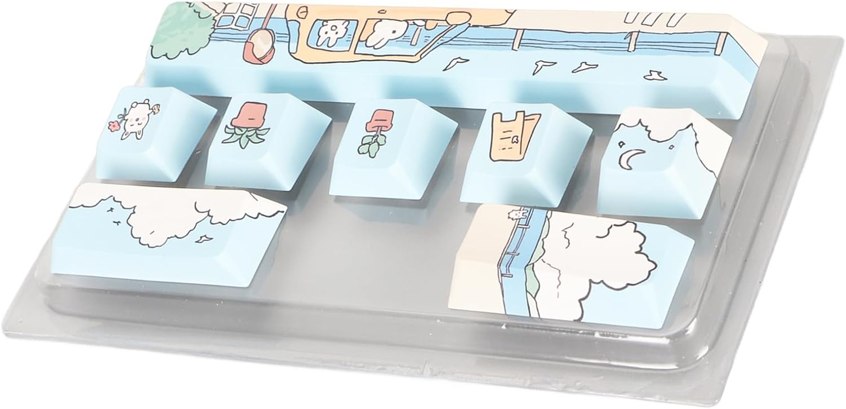 Replacement Keycaps, 8 Keys Keyboard Keycaps, Fadeless PBT Dye Sublimation Process Keycaps Cute DIY Mechanical Keycaps for 61 87 104 108 Keyboard (Ashatasxzgrudb8F-11) image number 6