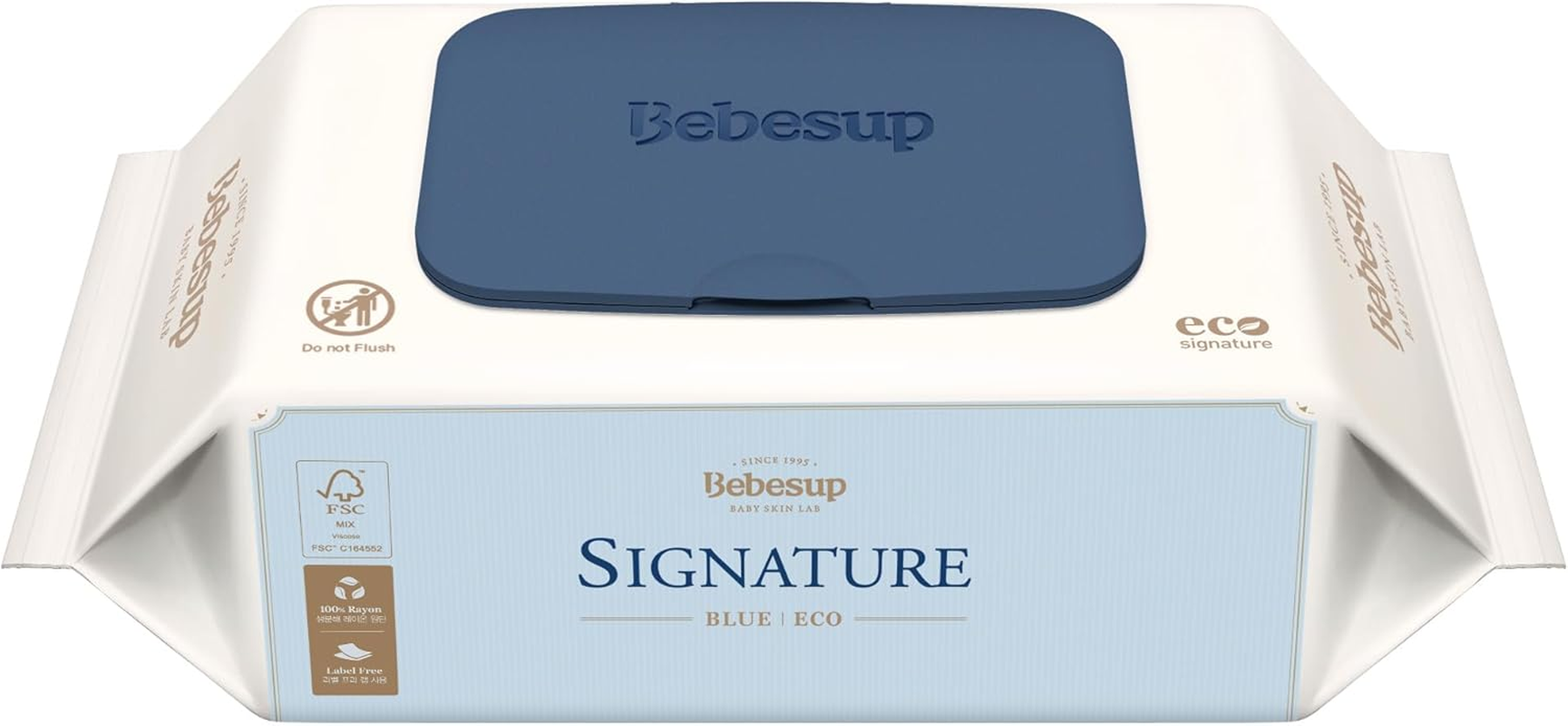 BEBESUP- Korea&rsquo;S #1 Signature Eco Baby Wipes- 100% Plant-Based 99% Drinkable Water-Based Unscented Ultra-Thick Organic Baby Wipes Hypoallergenic for Sensitive Skin Flip-Top (1 Pack)