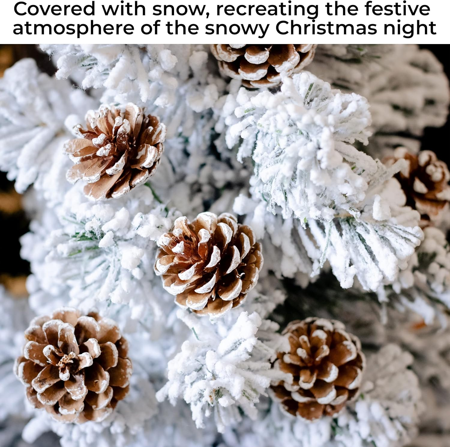 20 Pieces Christmas Pine Cones Decorations Picks - Snow Pine Cone for Xmas Tree Garland Wreath Ornaments Pinecones Decorating Winter Holidays Home image number 5