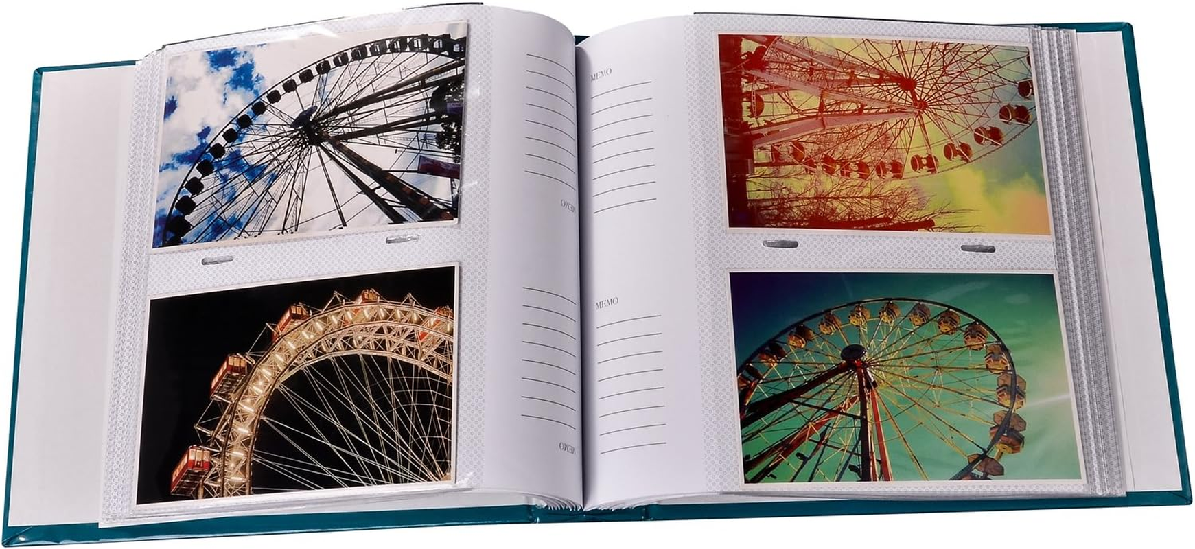 6" X 4" 200 Photos Large Slip in Photo Album Special Blue Memo Book - with Index Page/Dvd Pockets image number 4