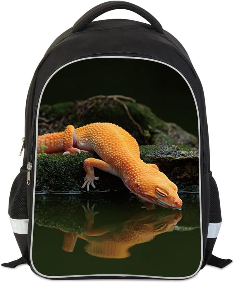 Dispalang Cool Lizard Prints School Backpack for Guy Boys Cute Animal Bagpack Personalized Satchel Patterns