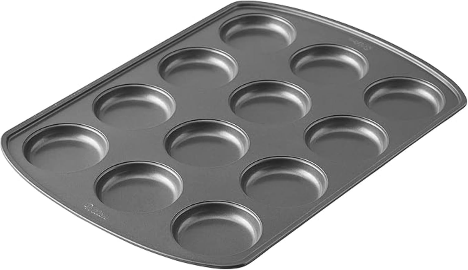 Wilton Perfect Results Premium Non-Stick Bakeware Muffin Top Pan - the Shallow Baking Cups Make Perfect Muffin Tops, Drop Cookies or Whoopie Pie Shells, 12-Cavity, Steel image number 3