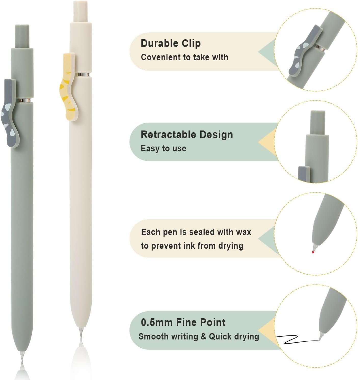 KAPASKI Cat Gel Pens,4Pcs 0.5Mm Quick Dry Black Ink Fine Point Smooth Writing Pens, High-End Series Ballpoint for Journaling Note Taking, Cat Lover Gifts for Women image number 4