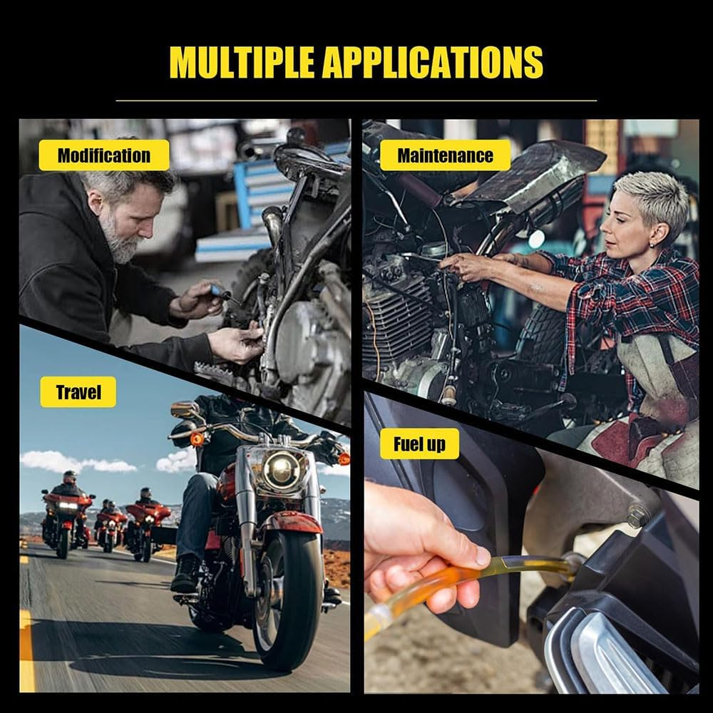 Brake Bleeder Hose Kit with One Way Check Valve Tube for Hydraulic System Bleeding, Brake Fluid and Clutch Repair Tool for Car Motorcycle, Universal Bleeding Tool Kit for Automotive Maintenance image number 3