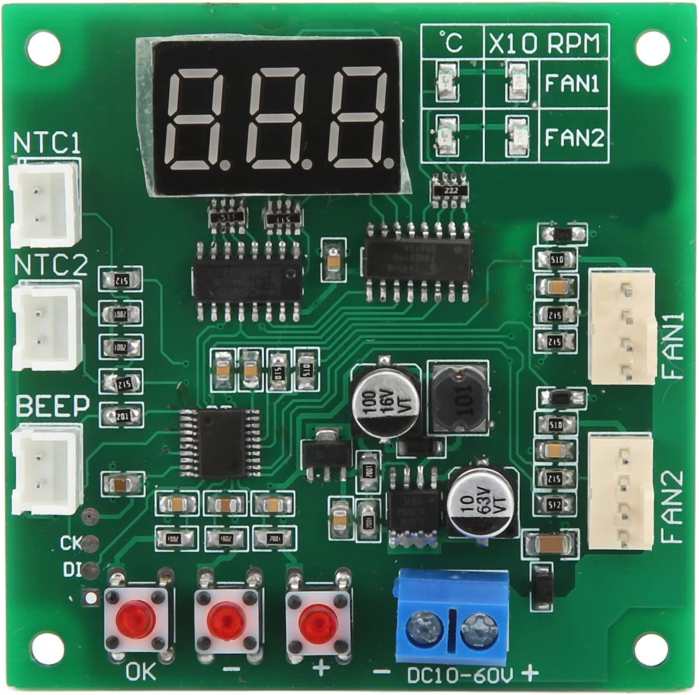 Dual PWM Channel Fan Channel Controller PWM Controller Internal Fan Speed for Internal Components of The, DC10-60V image number 3