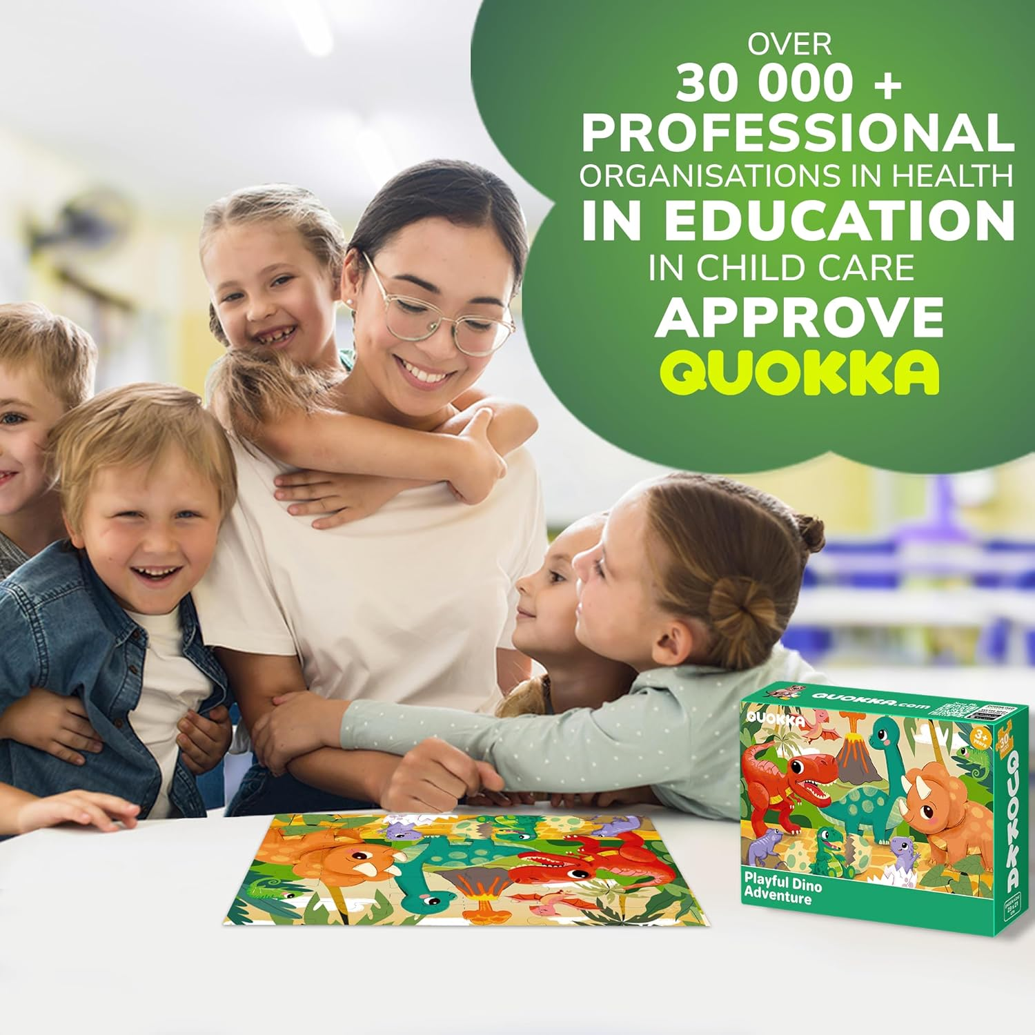 QUOKKA 30 Pcs Solo Assortment Puzzles for Kids Ages 3-6 | Toy for Learning Dinosaurs for 3-6 Year Old | Jigsaw Dino Game Boy and Girl - Africa image number 7