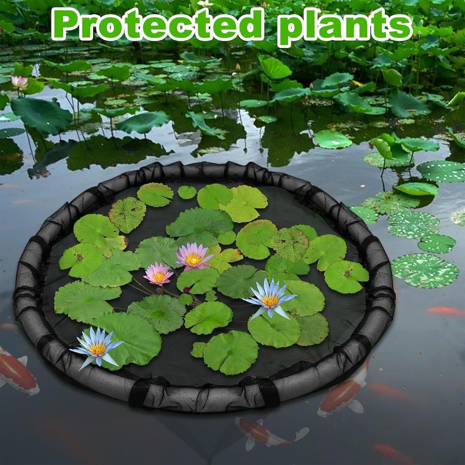 Floating Fish Barrier | Floating Island Plant Protector,Large Size round Floating Island Plants Protector Fish Barrier Mesh image number 5