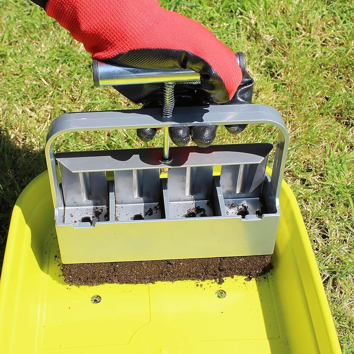 AIMALL Manual Soil Block Maker - Precision Hand-Held Garden Tool for Seed Starting, Sturdy Stainless Steel image number 6