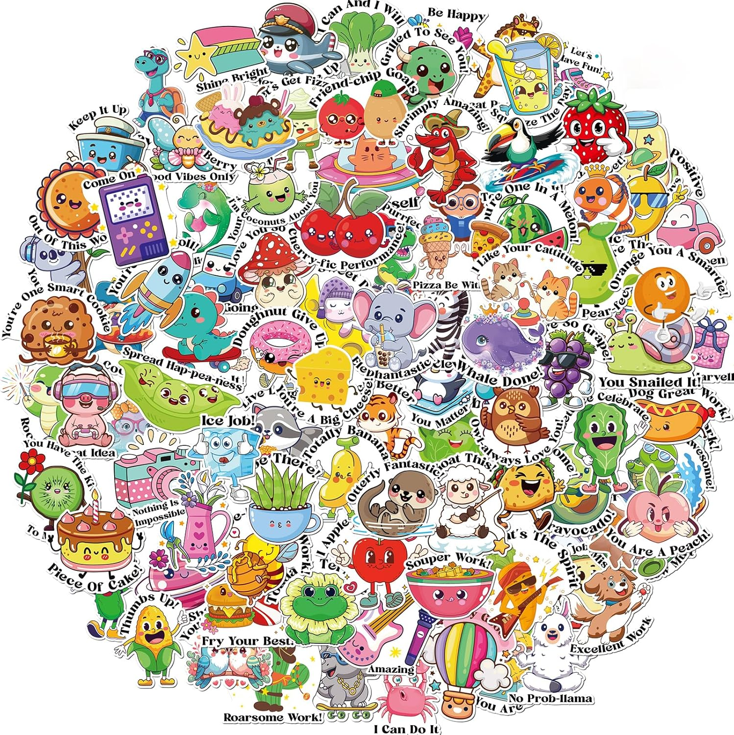 400PCS Cute Animal Stickers for Kids, Motivational Reward Stickers Pack for Kids Classroom, Water Bottle Stickers Waterproof Vinyl Hydroflask Phone Skateboard Laptop Stickers image number 5