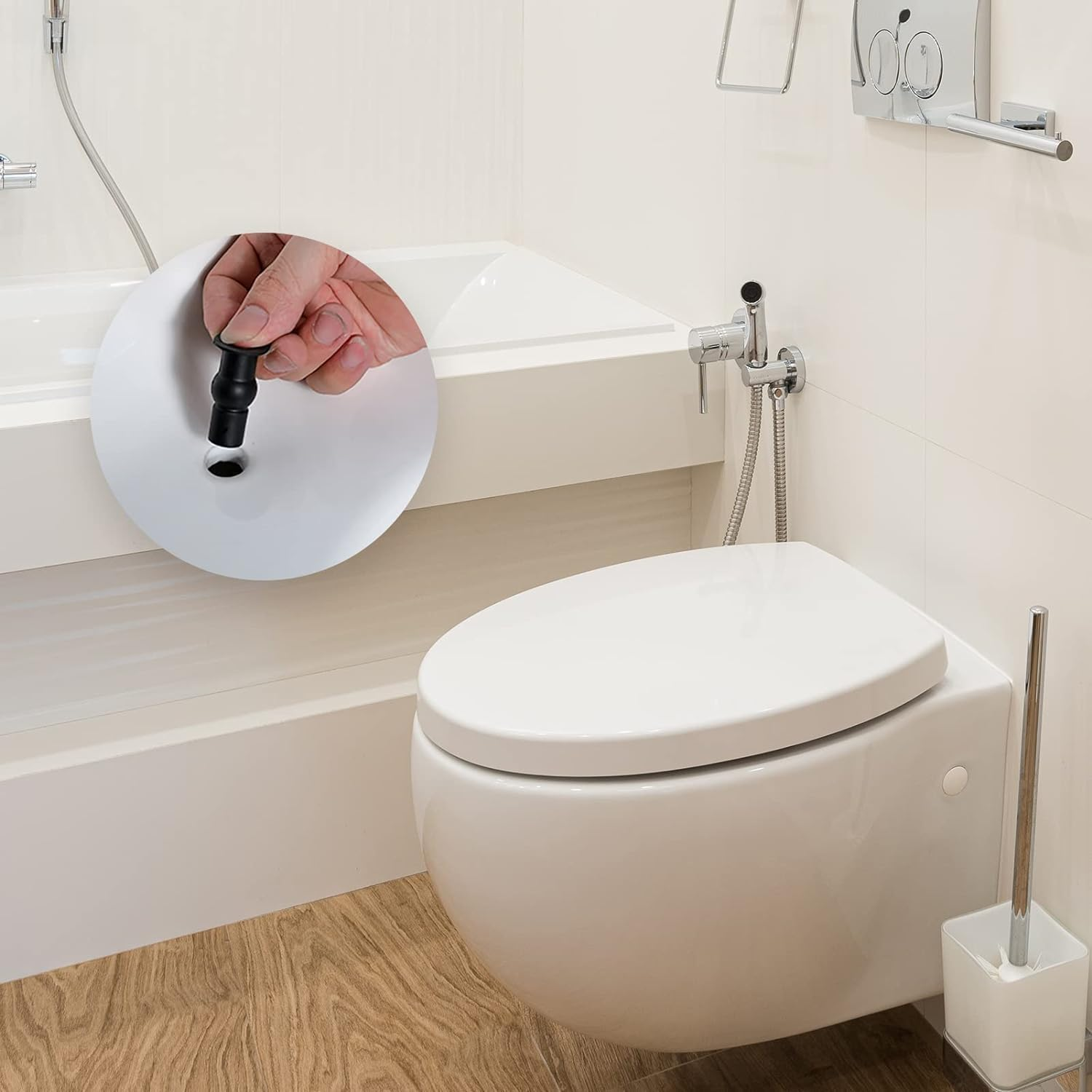 Wzenclave 4Pcs Toilet Seat Screws, Stainless Steel & Rubber, Hex Screws, Fix WC Hinges, Repair/Replace Toilet Seat Hinges image number 2