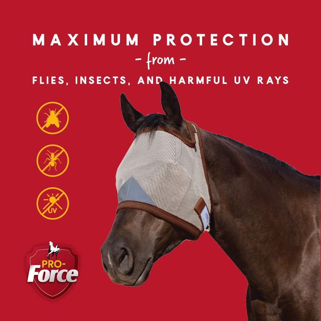 Pro-Force Equine Fly Mask | Horse Fly Mask with UV Protection | Adjustable Fit for Comfort | without Ears image number 3
