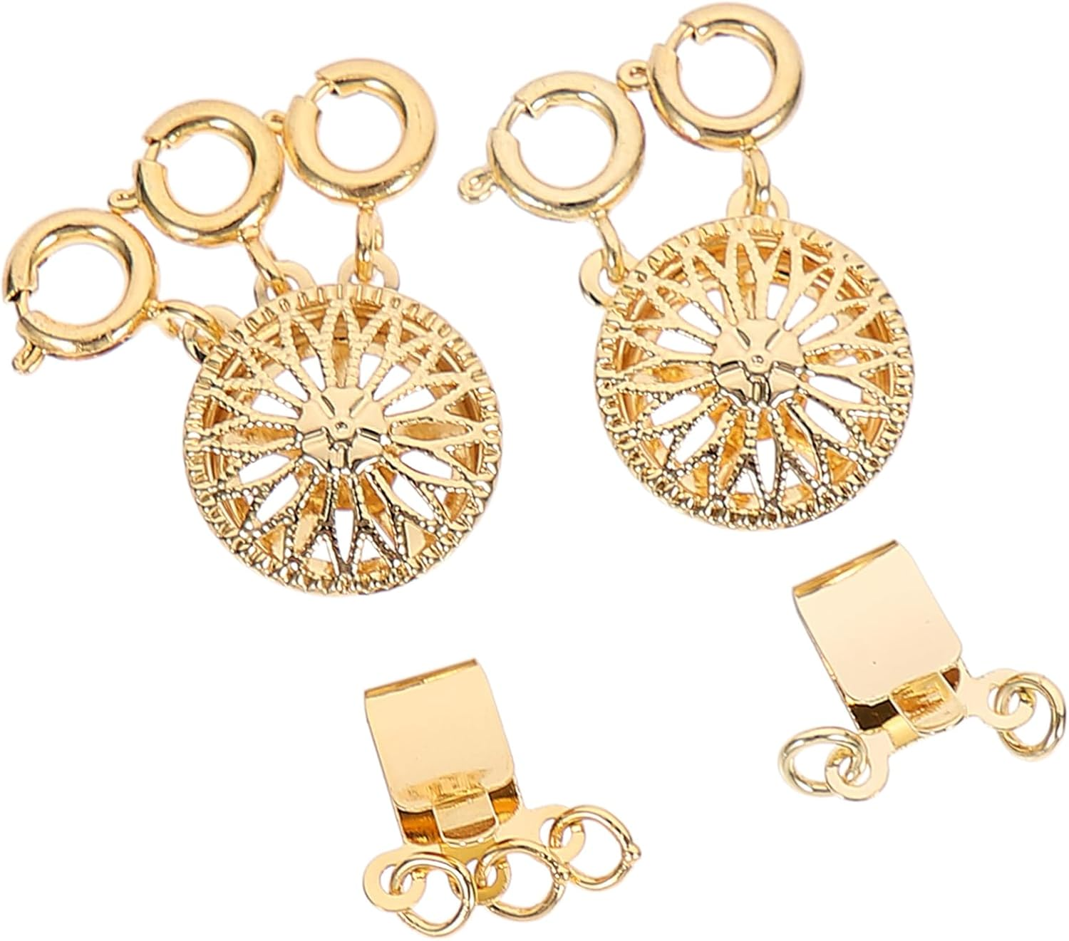 STOBOK 2Pcs Necklace Separator Spring Clasps Buckles Necklace Connector Buckles Buckle for Necklace Ring Spacer Choker Necklace Multi-Row Necklace Buckle Copper Multi-Layer Converter