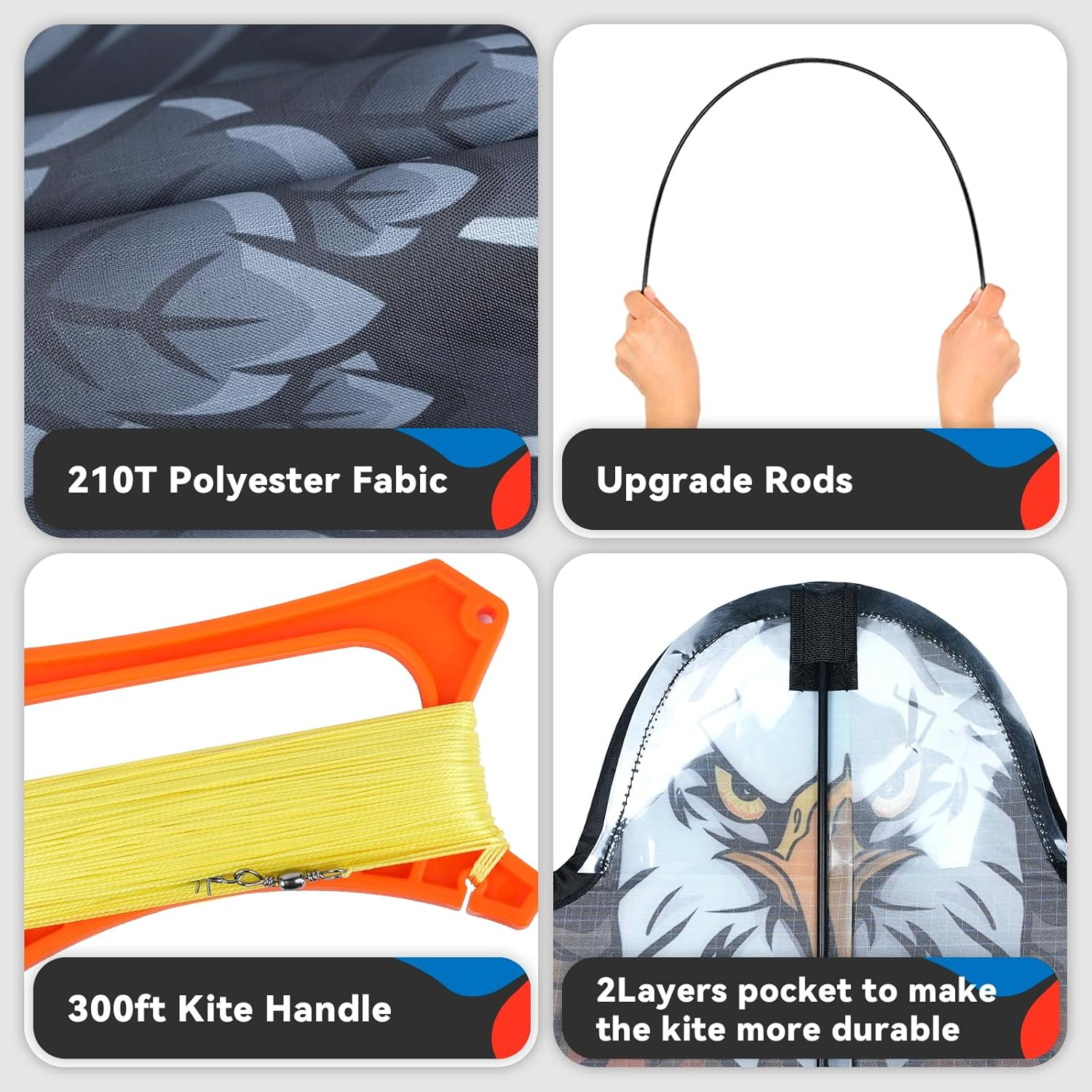 Sgftre Kite for Kids and Adults, Large Eagle Kite for Boys and Girls, Easy to Fly for Beginners, Kite Toys for Beach Trips, Park Outdoor Activities image number 1