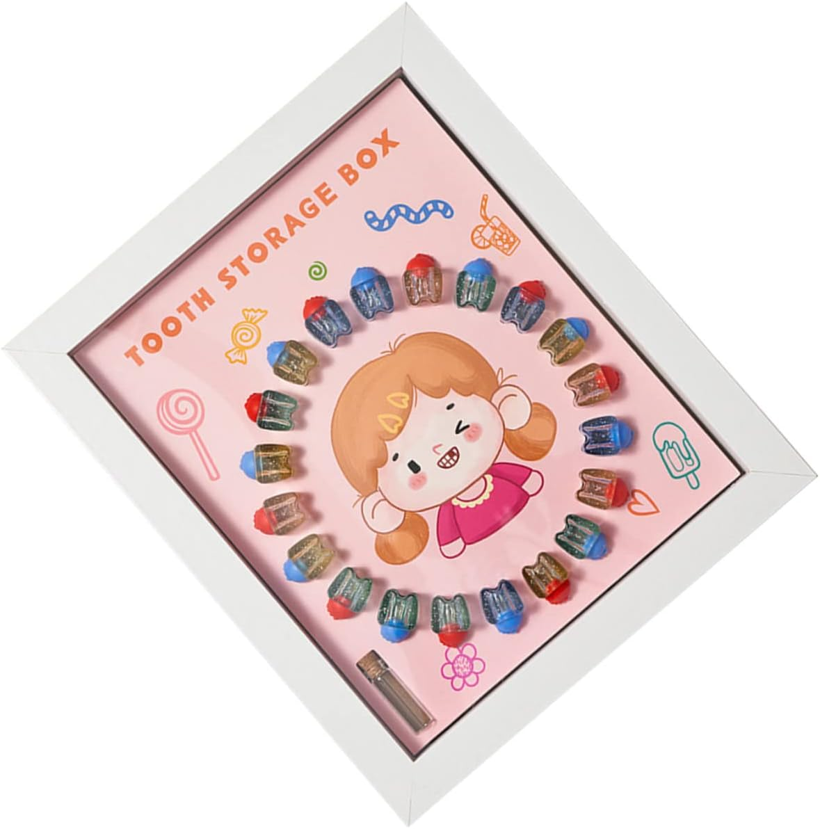 Tooth Box for Boys and Girls Deciduous Tooth Storage Case Keepsake Box Photo Frame Born Essential for Boys