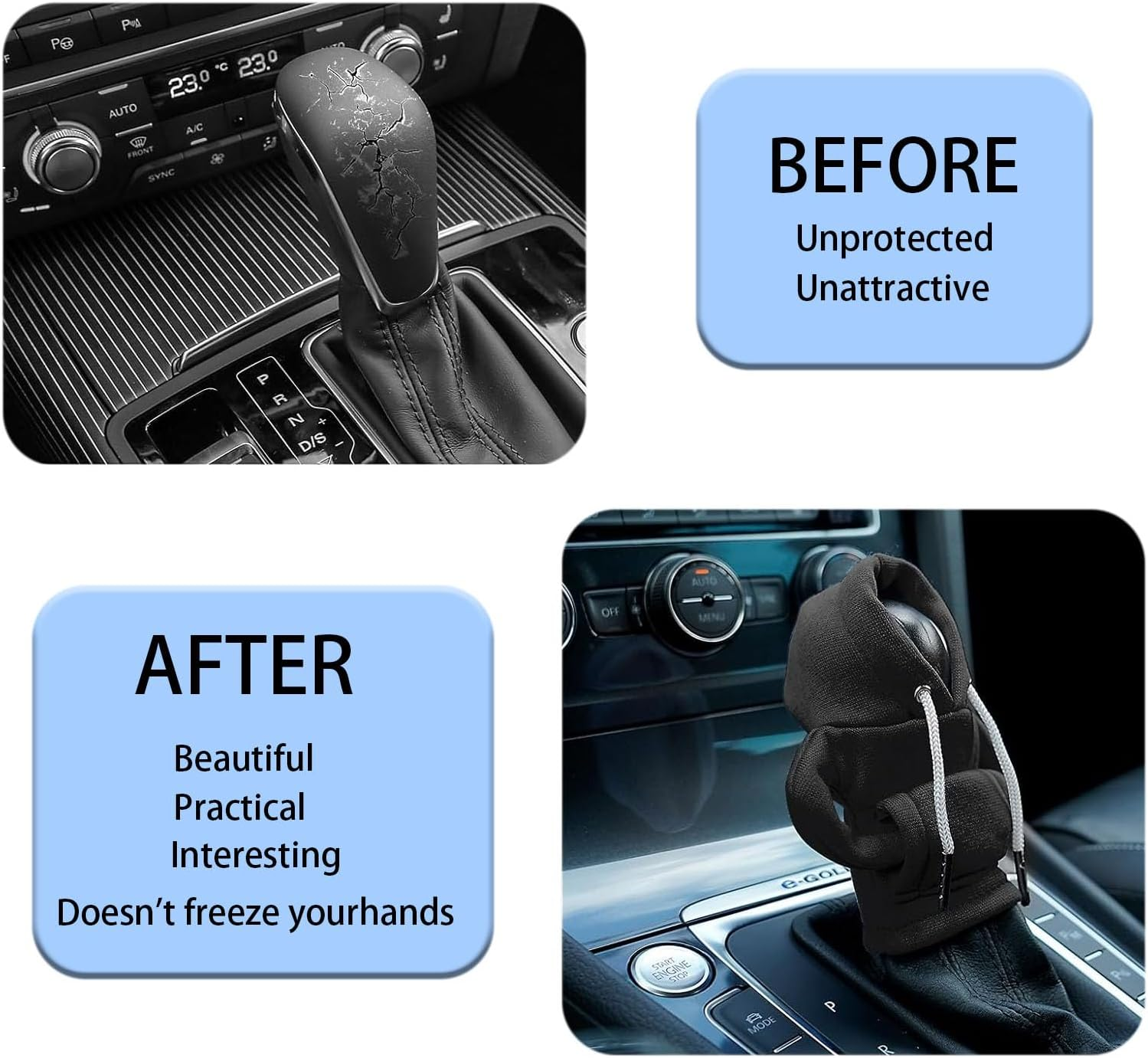 Car Gear Shift Knob Cover - Upgraded Universal Mini Hoodie for Shifter, Cute Automotive Interior Gadget Car Decor Accessory image number 5