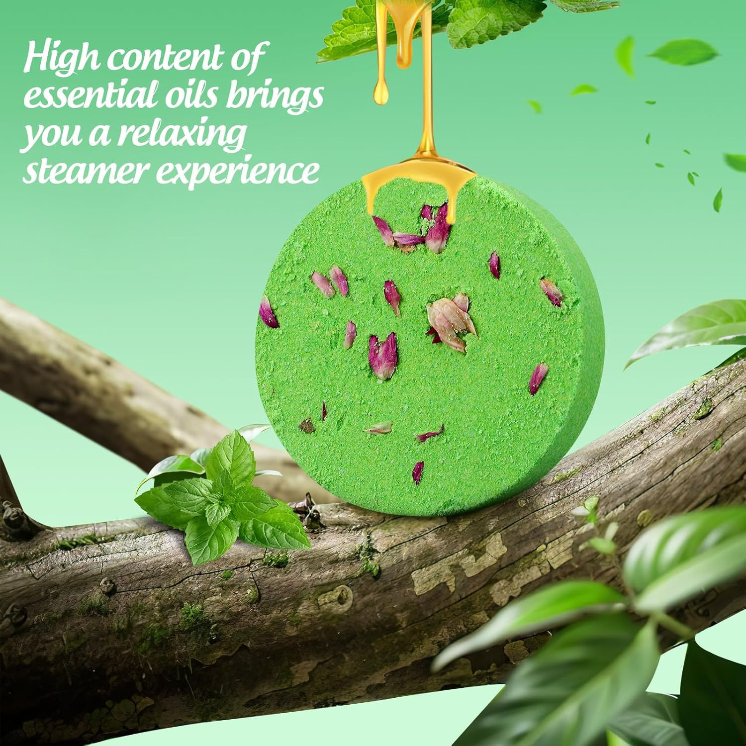 BEBEMOKO 8Pcs Aromatherapy Shower Steamers with Essential Oils, 30G Bath Sea Salt Tablets for Women, Mood Relief Bath Aroma Tablets Spa Shower Set image number 6