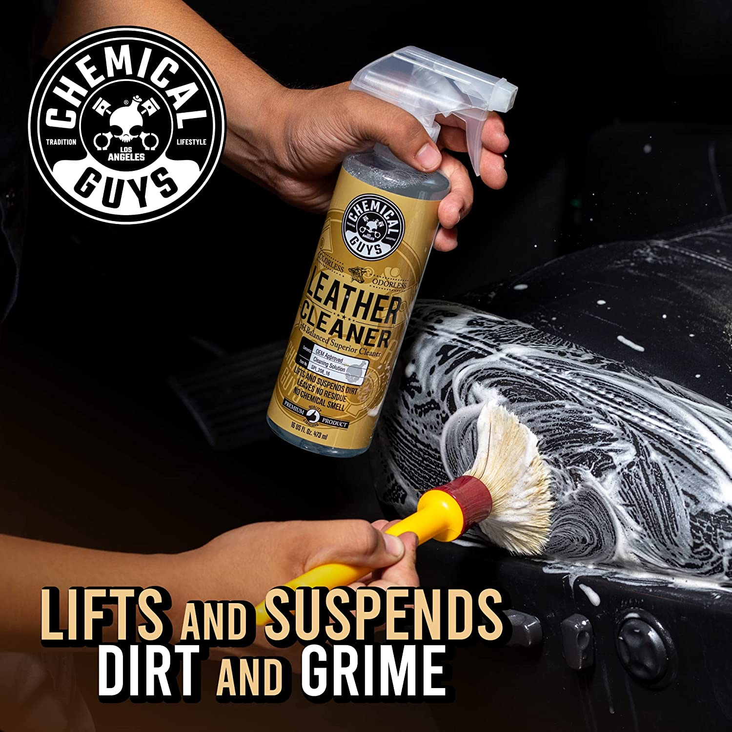 Chemical Guys SPI_208_16 Colorless and Odorless Leather Cleaner (16 Oz) image number 2
