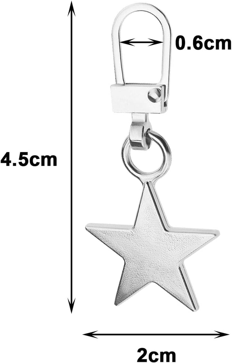 Emsea 20PCS Five-Pointed Star Shaped Zipper Pulls Metal Zipper Pulls Replacement Detachable Zip Pulls for Clothing Handbags Purses Jackets image number 3