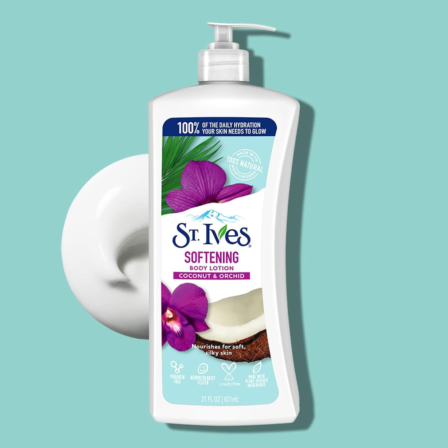 St. Ives Soft & Silky Body Lotion, Coconut and Orchid 21 Oz image number 4