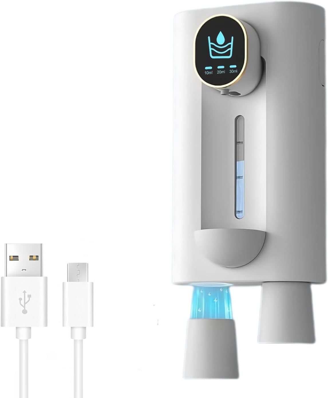 Mouthwash Dispenser, Automatic Touchless Mouthwash Dispenser for Bathroom, 3-Mode Adjustable, 540Ml Mouth Wash Dispenser with 2 Magnetic Cups, Wall Mounted, White image number 3