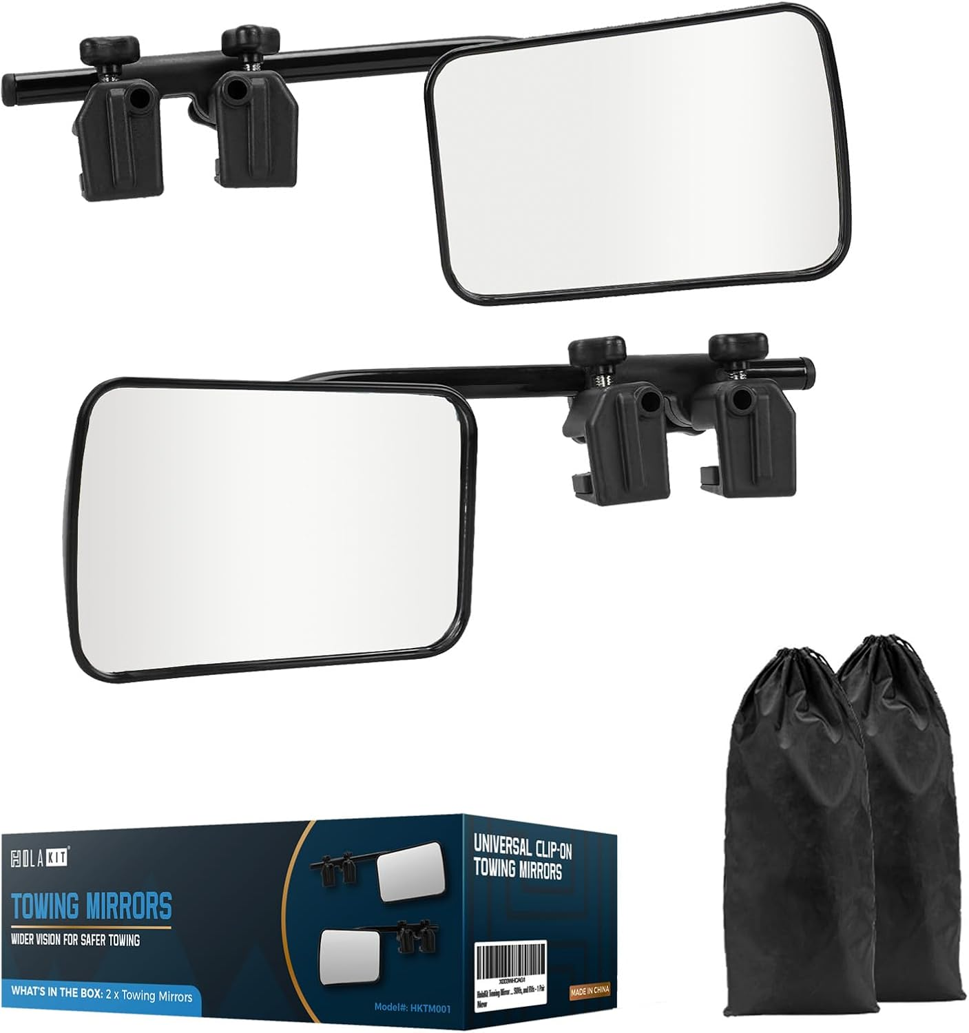 Holakit Advanced Towing Mirrors, Universal Clip-On Truck & RV Trailer Tow Mirrors, Side Mirrors Extenders for Safe Towing Hitch, up to 7 Inches Extension, 360 Degree Adjustable for Wide Vision, 1 Pair image number 4