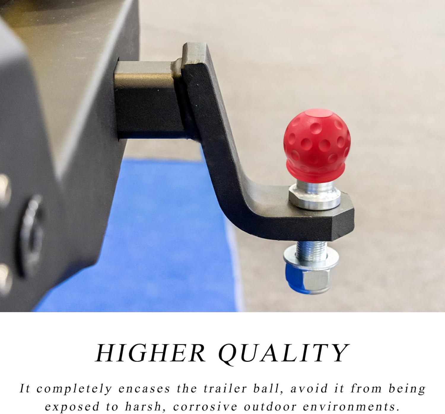 Povtii 4 PCS Trailer Ball Cover, 2-Inch Rustproof Rubber Car Towing Hitch Ball Protection Cap, Waterproof & Dustproof Tow Ball Sleeve for Truck RV, Replacement Car Accessories (Red) - Red image number 5