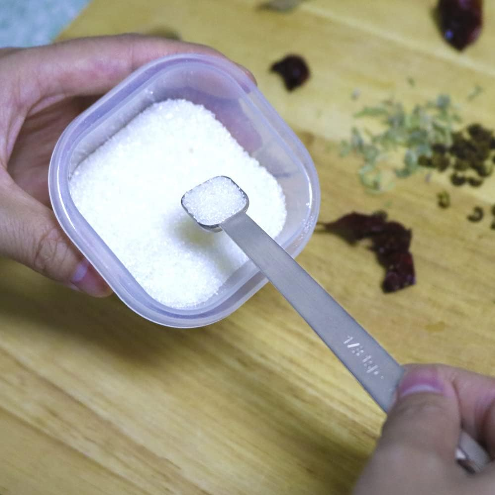 Measuring Spoons Set, Heavy Duty Stainless Steel Measuring Spoons, Mini Measuring Spoon for Baking, Tablespoon for Dry or Liquid Ingredients, Fits in Spice Jar, Set of 5 image number 1