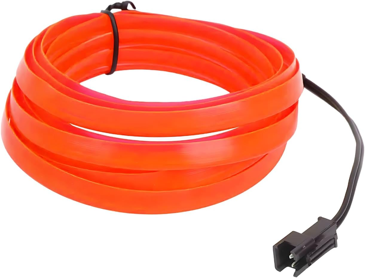 EZONEDEAL 3M 12V Red Neon LED Light Glow EL Wire String Strip Rope Tube Car Interior Decor DIY Auto Atmosphere Decorative Lamp Flexible Light (Red)
