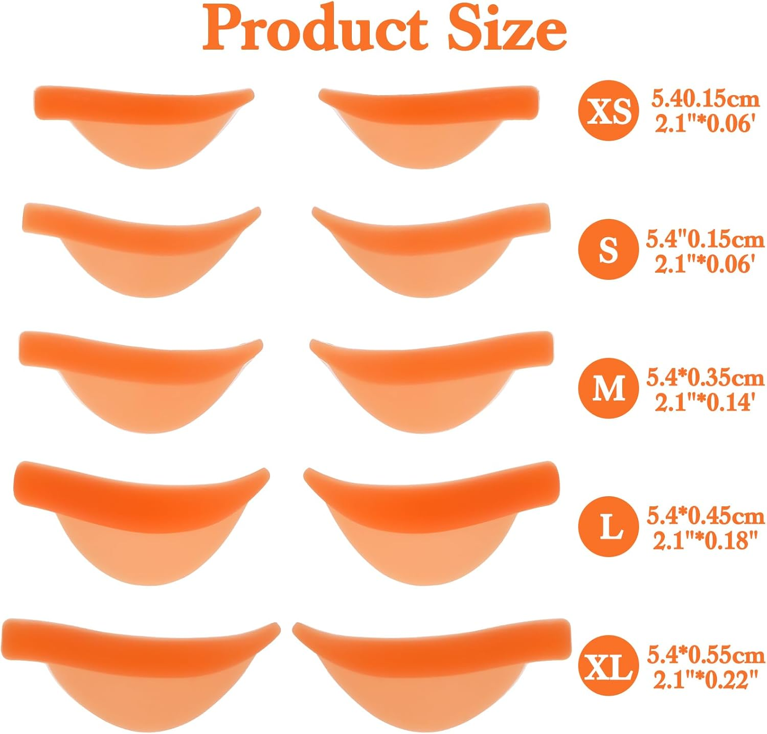 Oruola Pack of 30 Eyelash Lifting Pads, Eyelash Lifting Pads, Self-Adhesive Silicone Lash Lifting Accessories, Perm Pad for Lower Eyelashes with Grooves, Multicoloured Eyelash Lift Bars image number 5