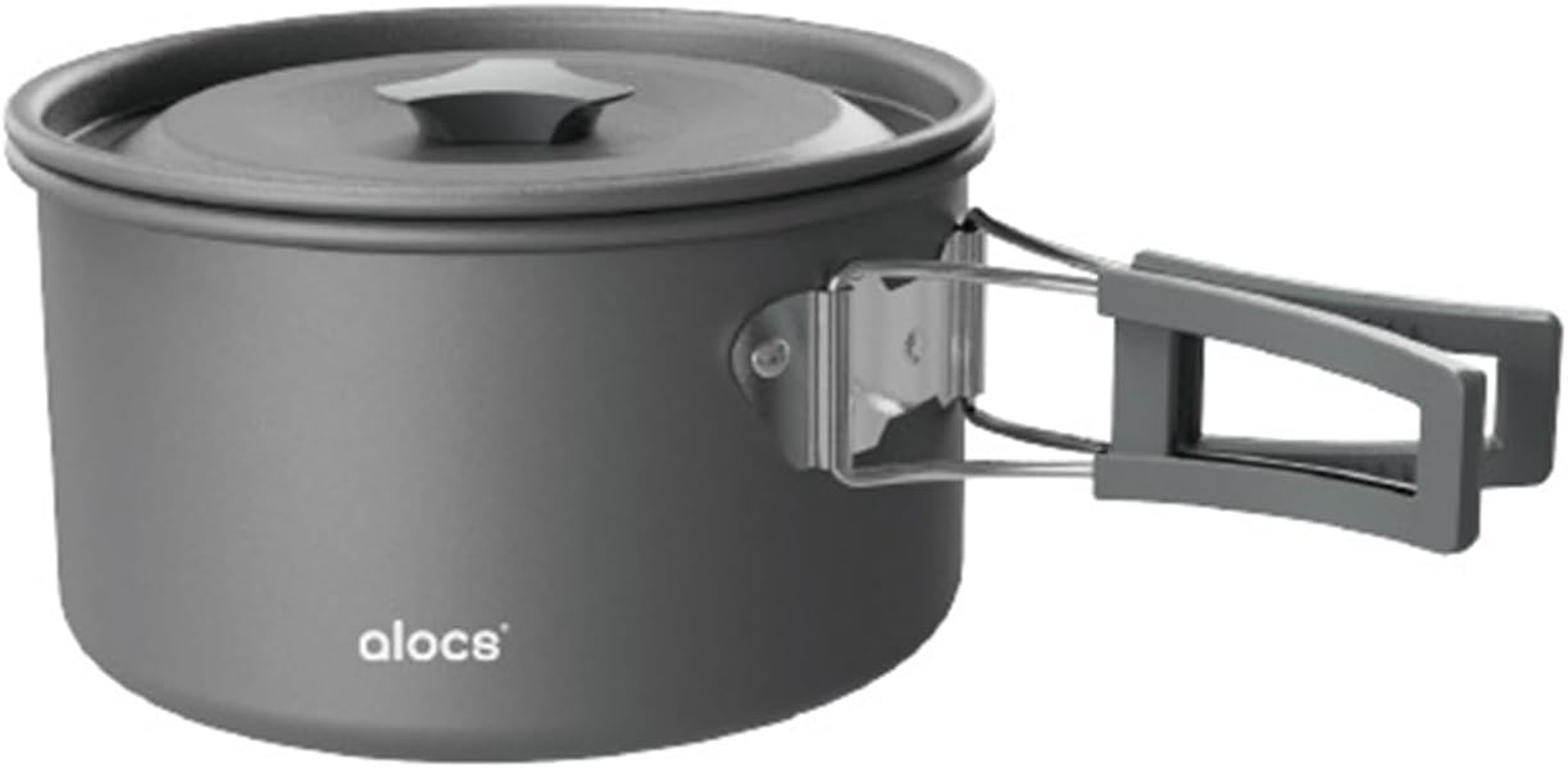 Camping Cooking Pot Aluminum Alloy Camping Cookware with Folding Handle for Camping Picnic Hiking, 1L/1509 image number 5