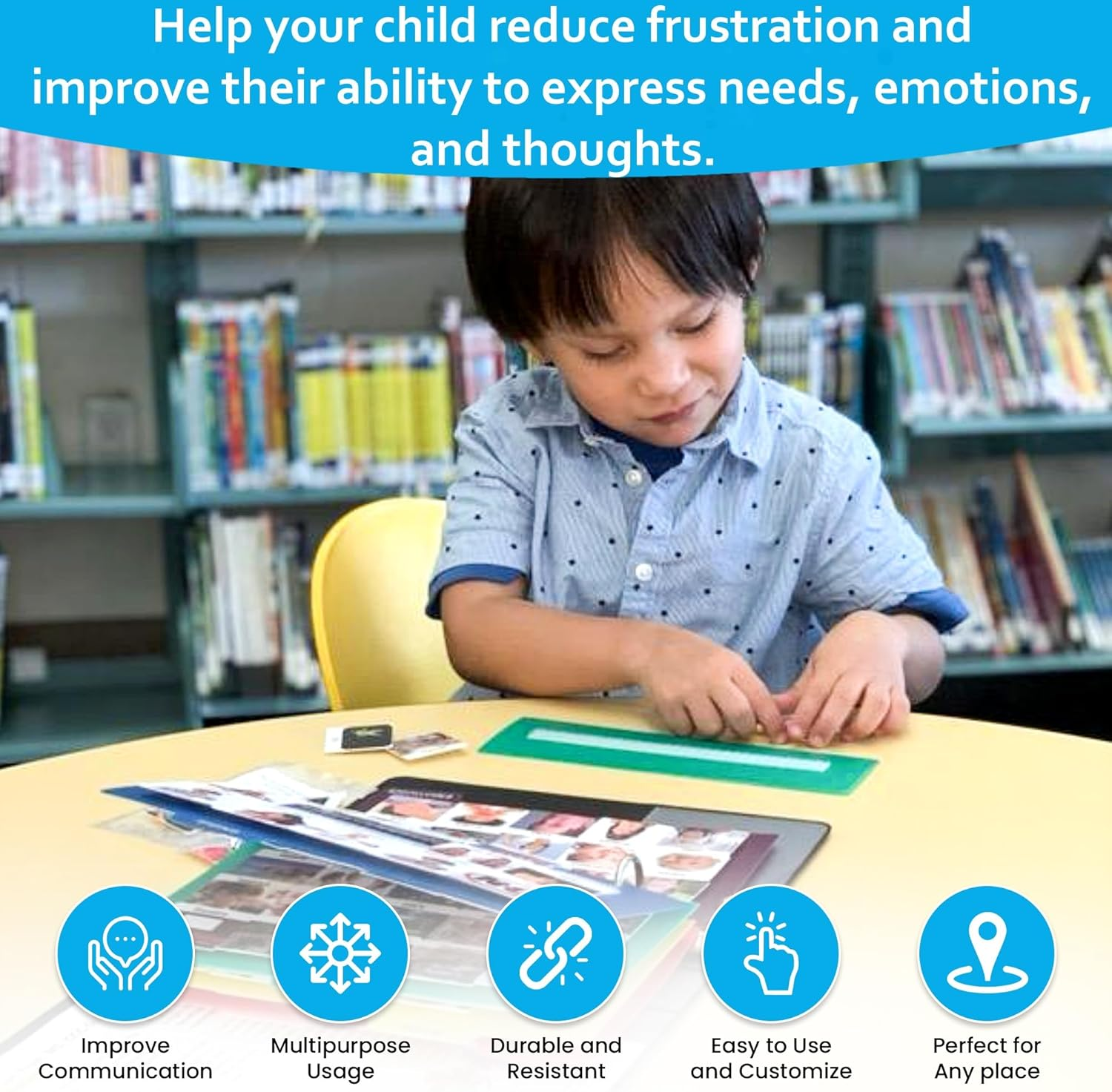 Smile4Autism Visual Communication Book,162 ASD Laminate Icon Picture Cards: Autism Language Vocabulary, Speech Articulation Therapy, ADHD & Aprexia Learning (Laminate Cartoon Book)