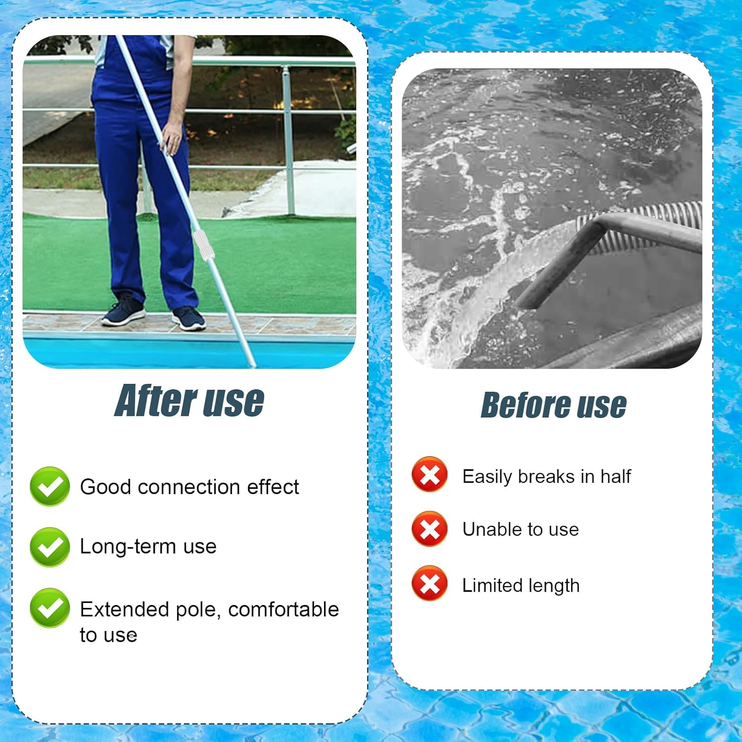 2Pcs Pool Pole Cam Locks Replacement, White Swimming Pool Telescoping Pole Lock Pool Pole Parts Universal Extension Pole Connector Telescopic EZ Cam Lock Accessories for Repairing Fixing Pool Pole image number 2