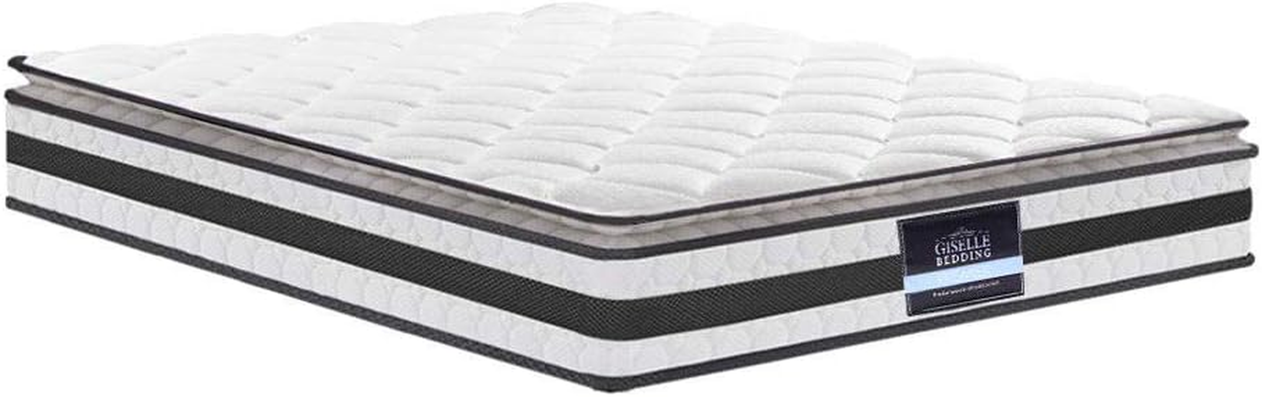 Giselle Bedding Double Mattress Bed Mattresses Firm Foam Topper 21Cm Thickness, with 6-Coli Spring System and Breathable Tight Top, 5Yrs Warranty, Medium Firm, White with Vacuum Packed