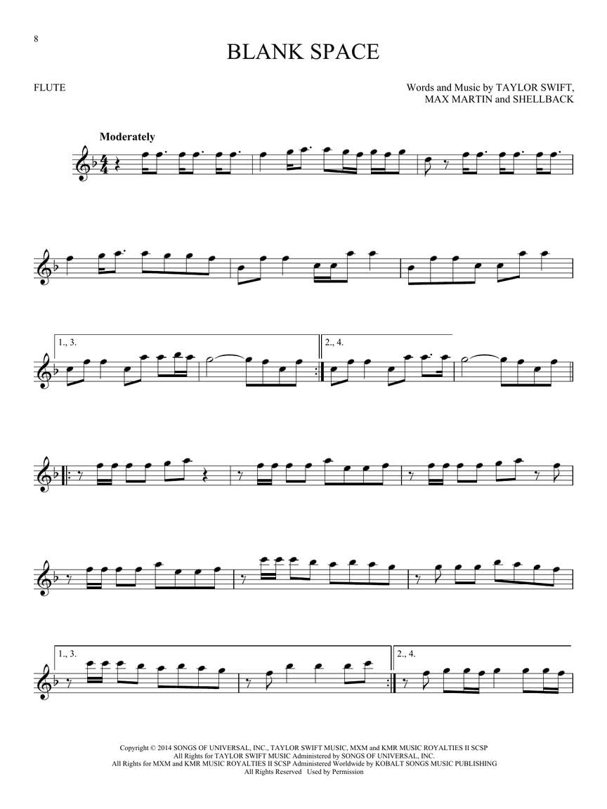 Taylor Swift for Flute - 33 Songs Songs Arranged for Flute image number 3