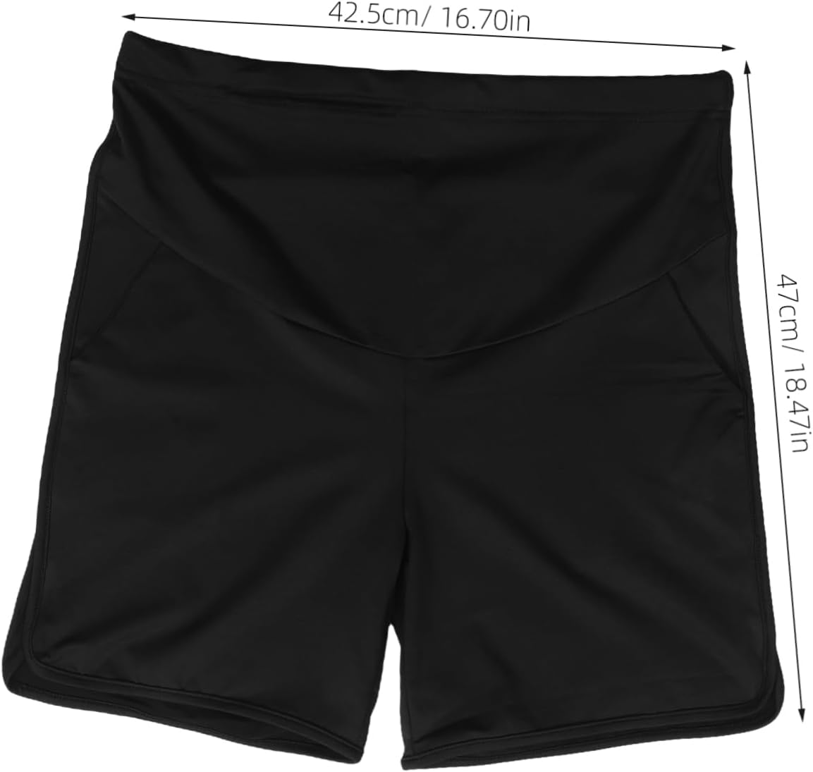 FOMIYES Lightweight Breathable Maternity Shorts over Belly Elastic Pregnancy Bottoms for Women Spring Summer and Active Wear Black image number 6