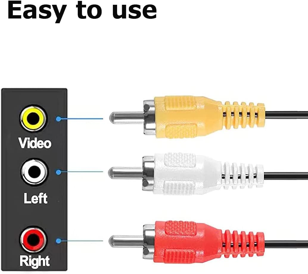N64 AV Cable, 2 Pack Audio Video AV Composite Cable Cord for Nintendo 64 N64, Super Nintendo SNES, Gamecube GC TV Game 1.8M/6FT image number 3