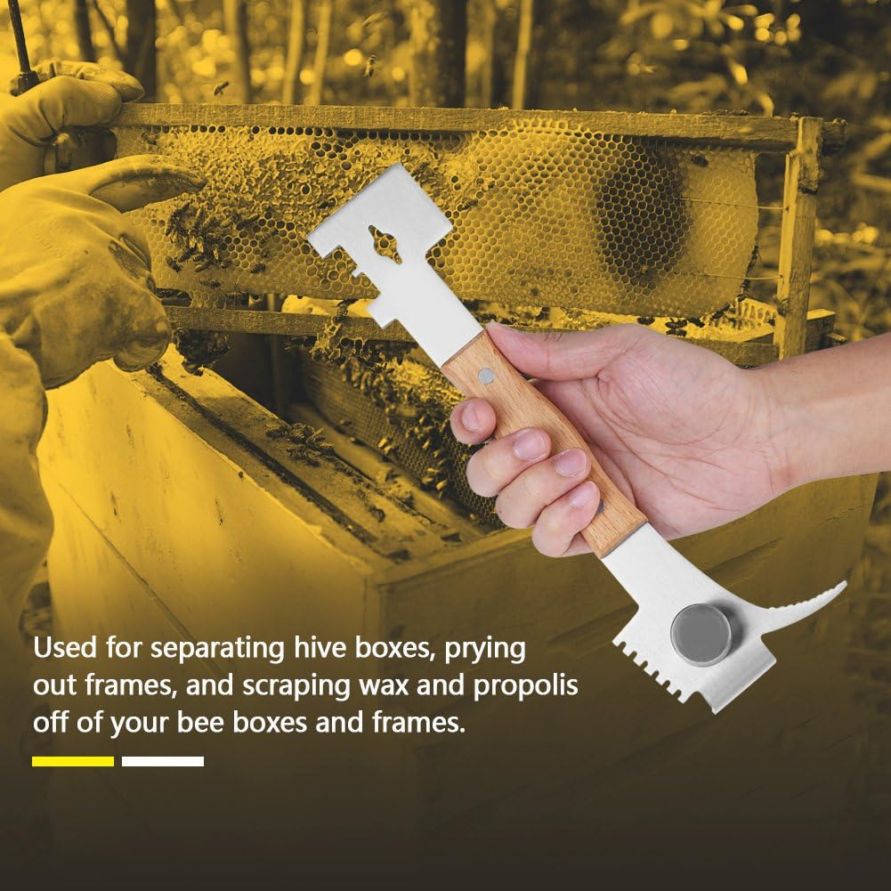 Hive Scraper Tool, Beekeeping Tool, Multifunctional Stainless Steel Bee Keeper Hive Tool Beekeeping Equipment